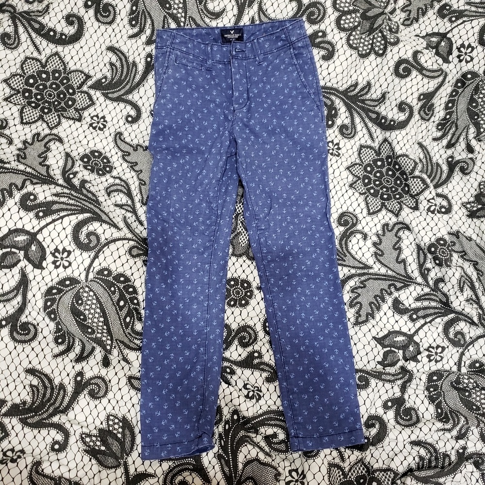 NWOT American Eagle Men's Blue Anchor Print Pants